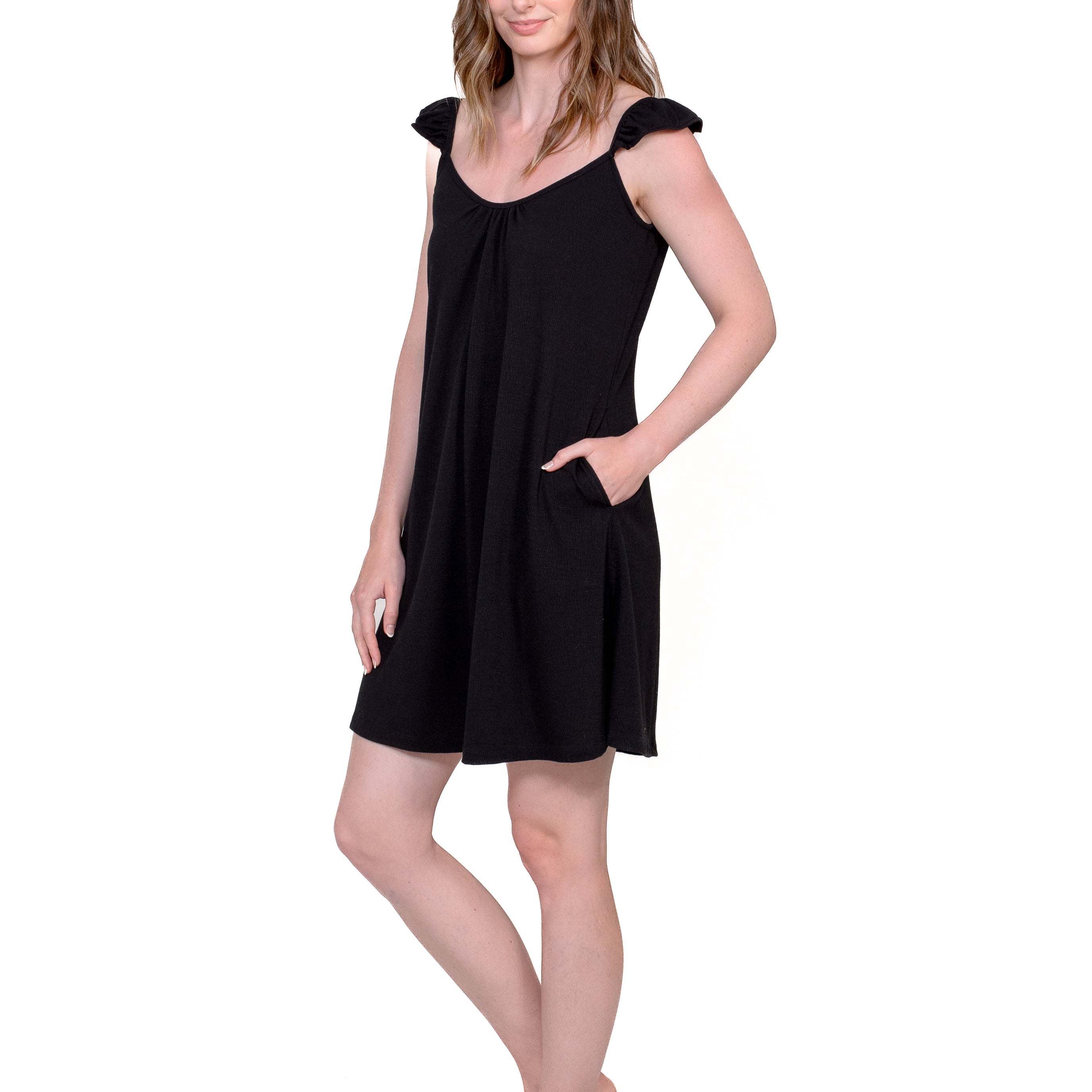 Ruffled Sleeveless Gathered Dress