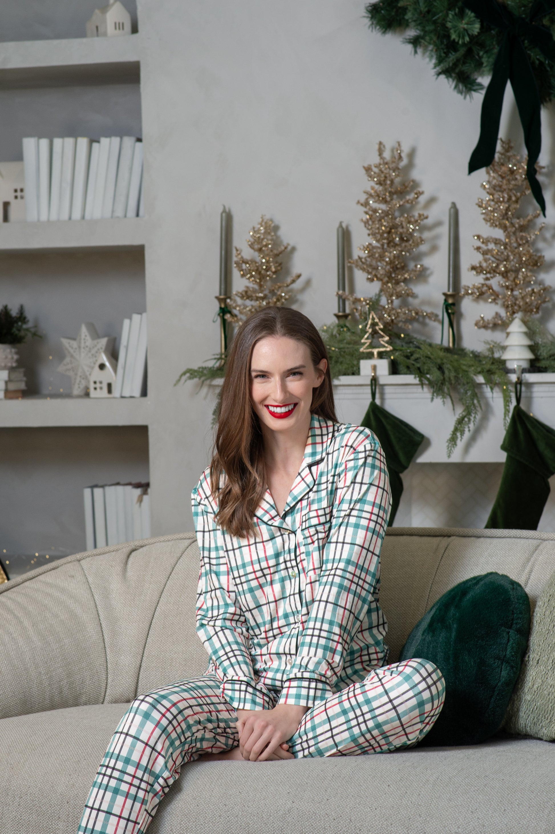 Long Sleeve Notch Collar Top & Jogger Pajama Set