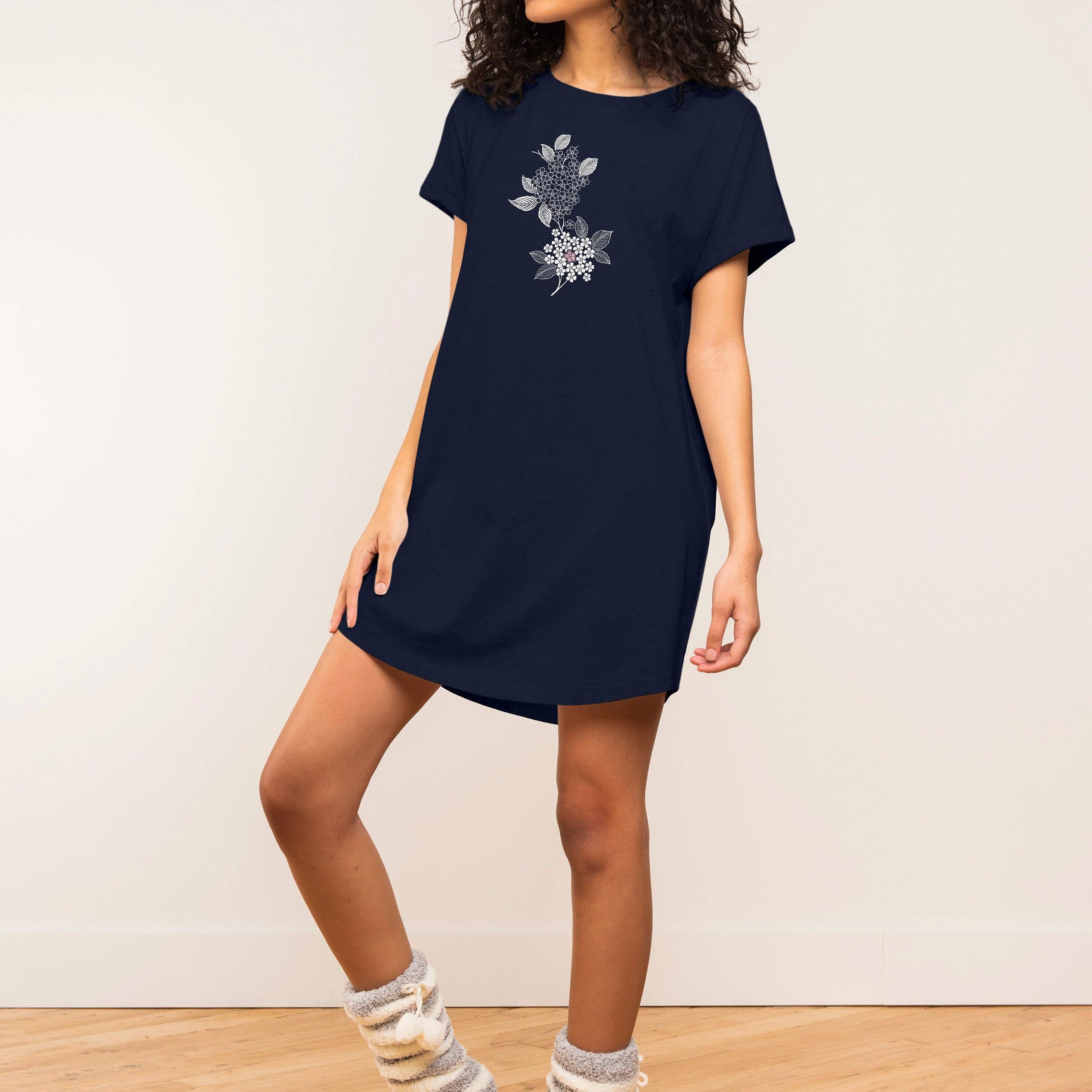 T-Shirt Dress - Navy Floral - LATTELOVE Co.