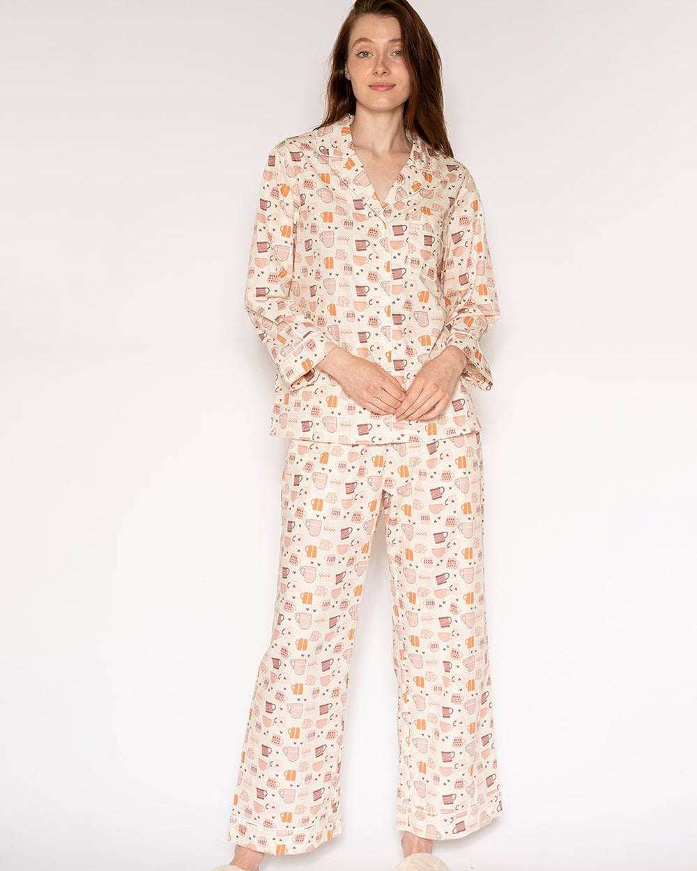 Poplin PJ Set - Ceramic Mug Toss - LATTELOVE Co.