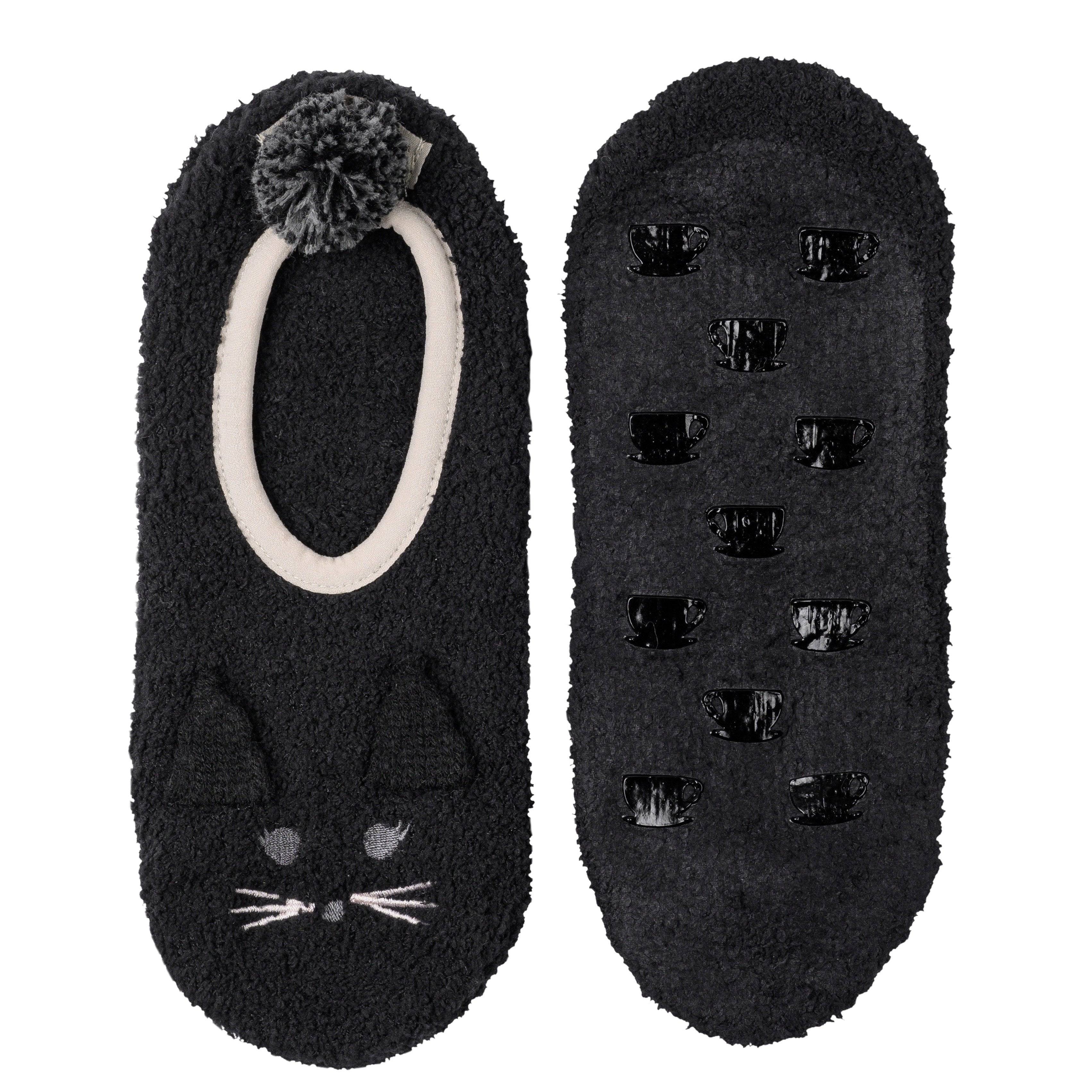 Marshmallow Animal Footlet - Cat (Black) - LATTELOVE Co.