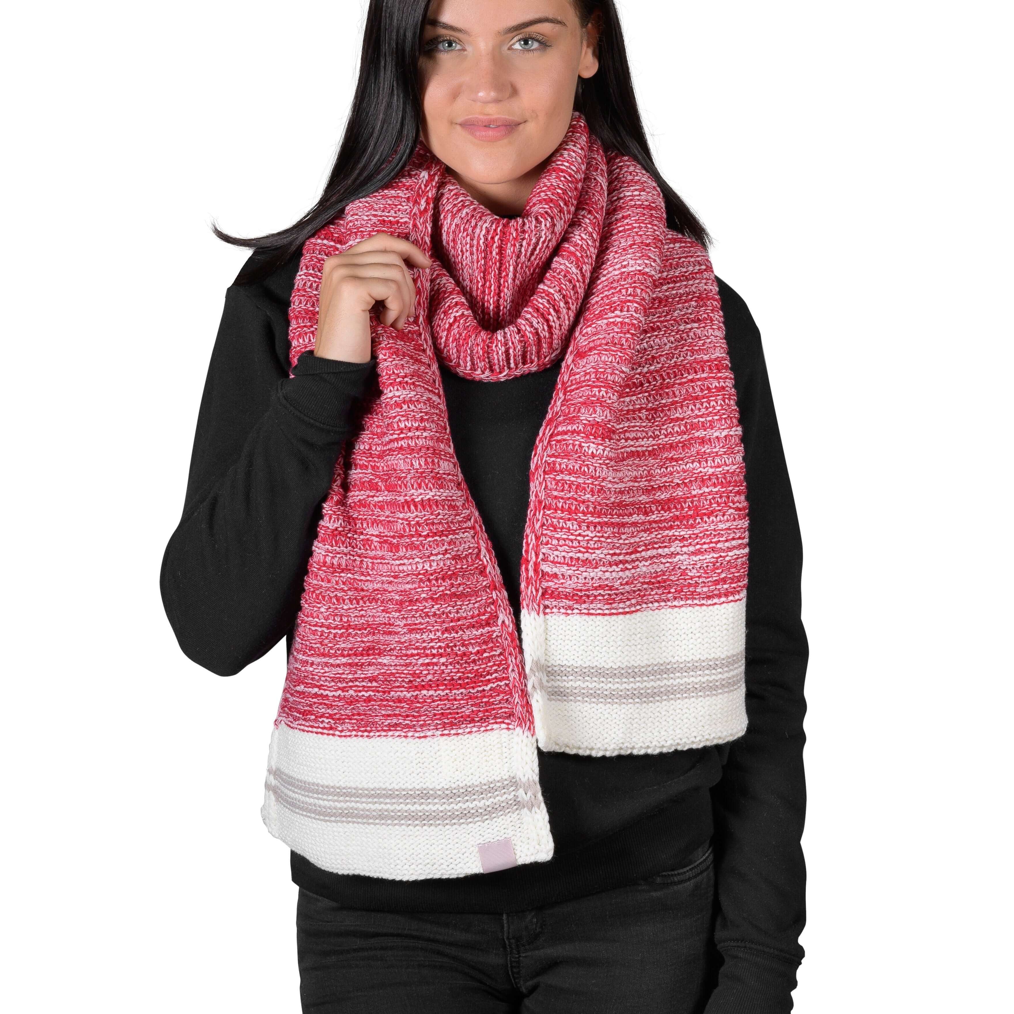 Canadiana Knit Scarf - Deep Red - LATTELOVE Co.