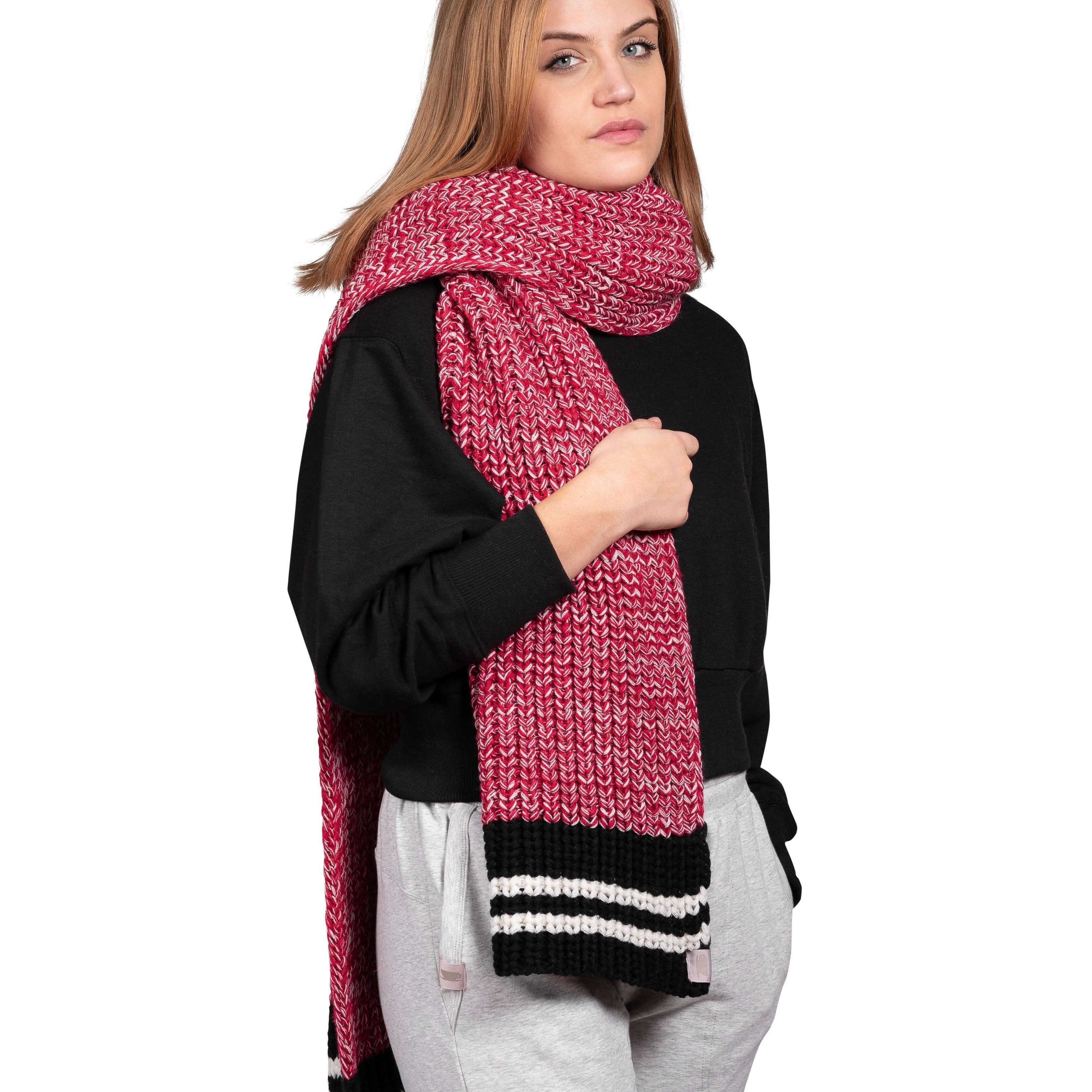 Canadiana Wrap Scarf - Deep Red - LATTELOVE Co.