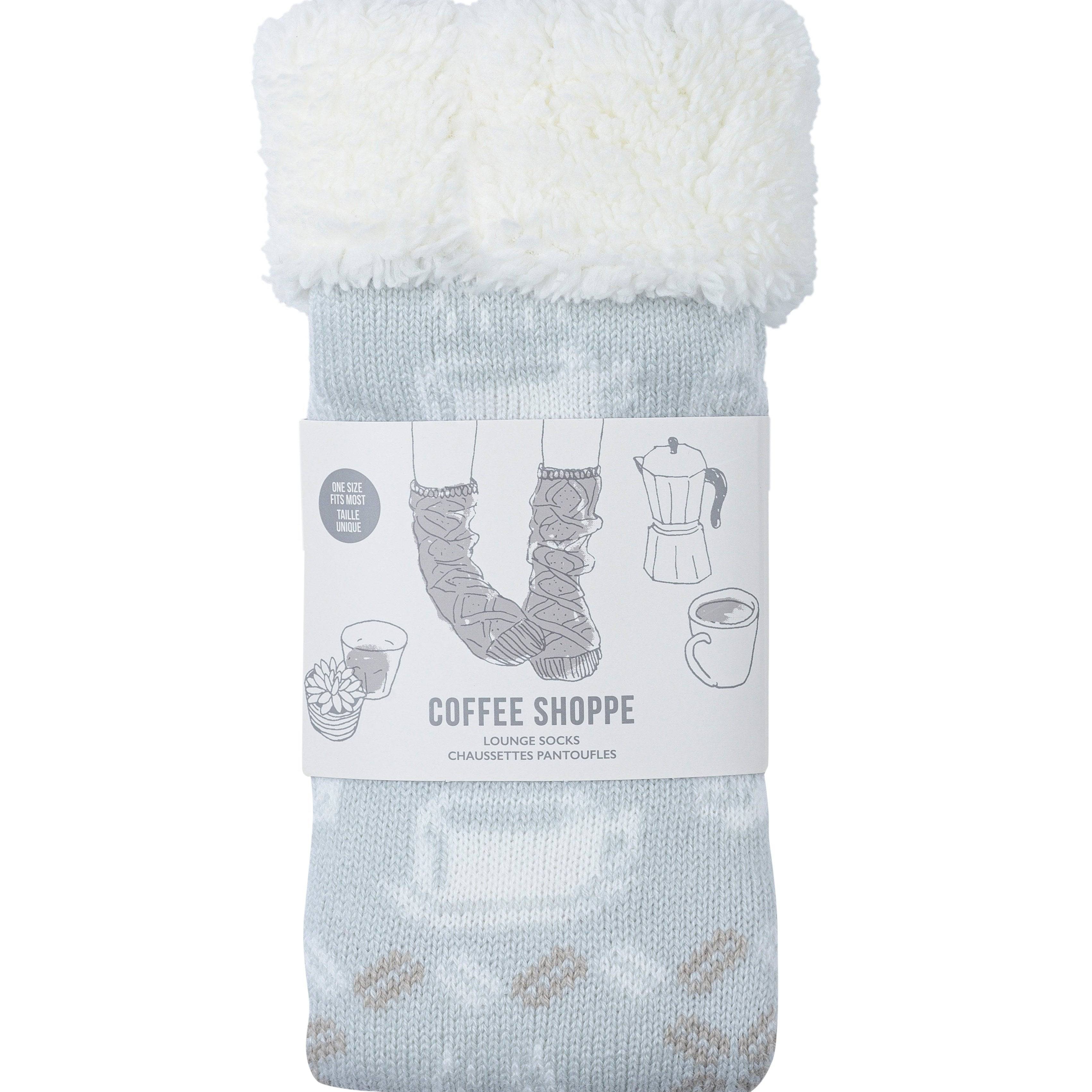 Coffee Cup Lounge Socks - Illusion Blue - LATTELOVE Co.