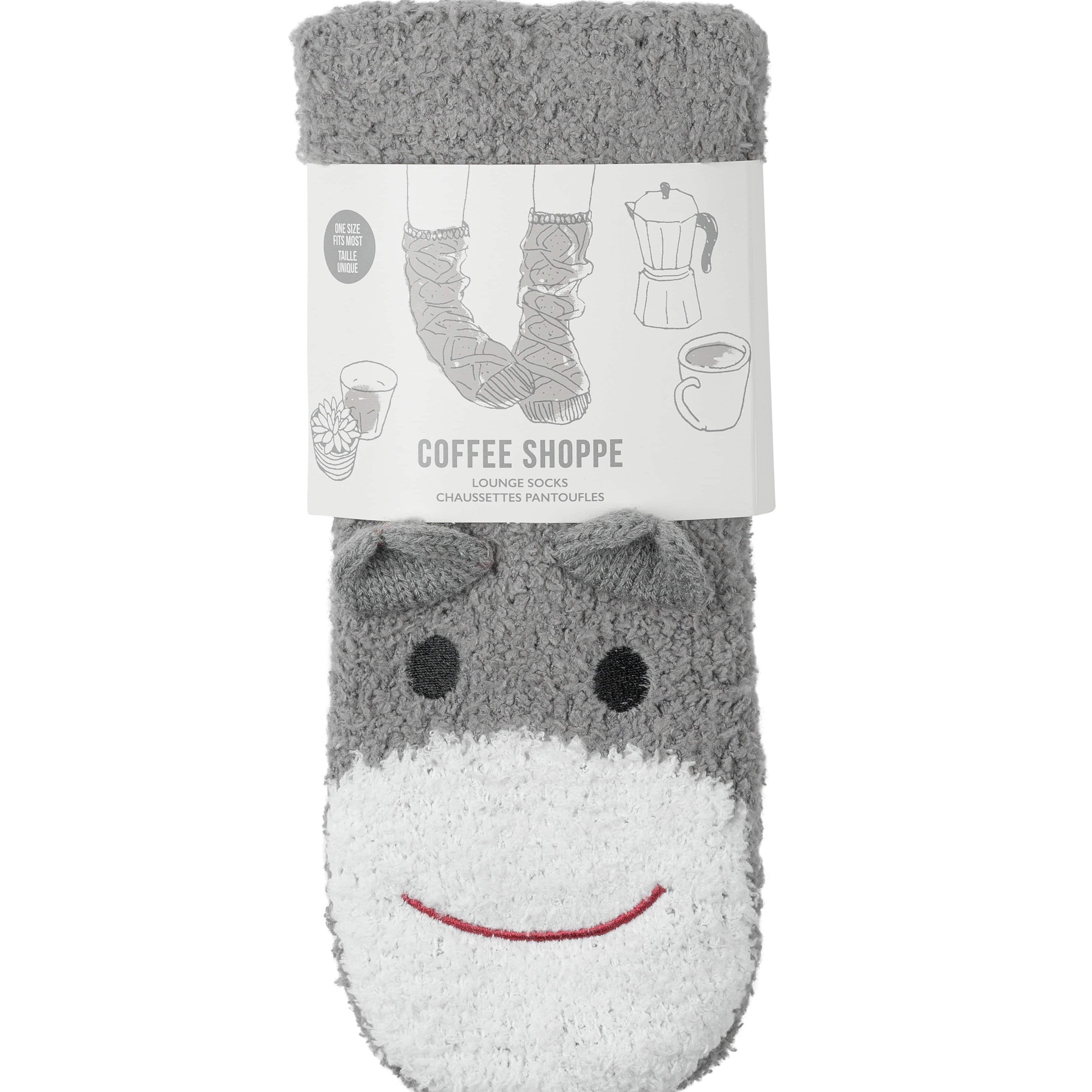 Marshmallow Critter Sock - Sock Monkey (Wild Dove) - LATTELOVE Co.