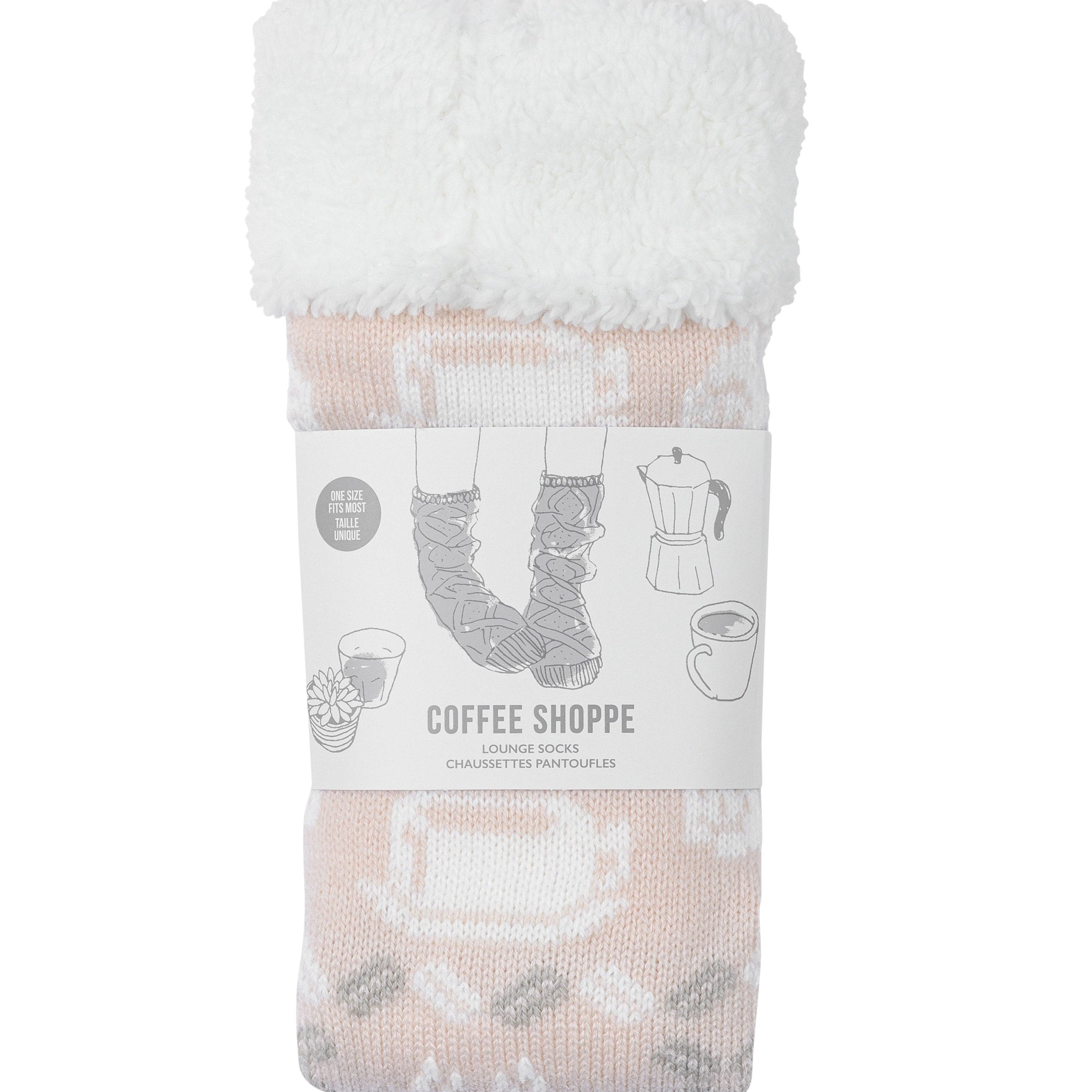 Coffee Cup Lounge Socks - Millennial Pink - LATTELOVE Co.
