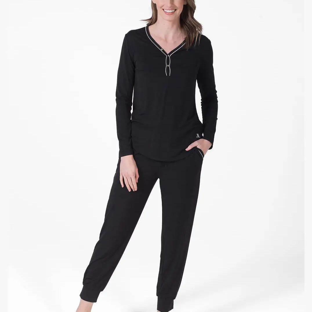 Henley Pajama Set with Jogger Pants