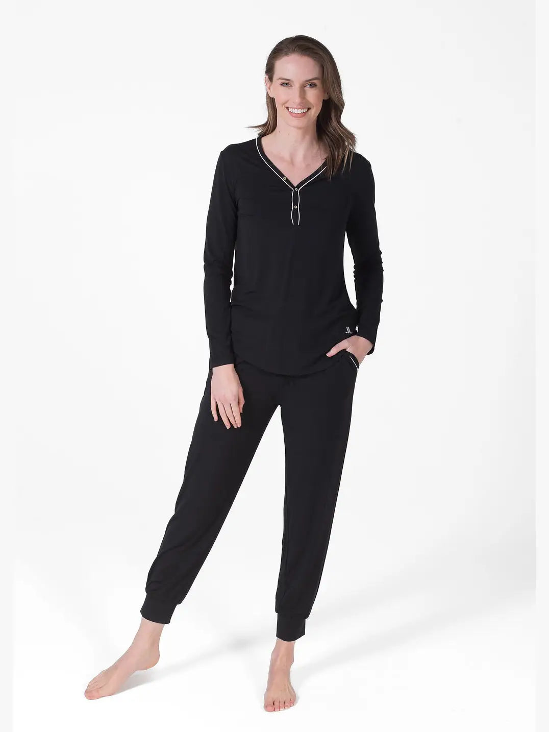 Henley Pajama Set with Jogger Pants
