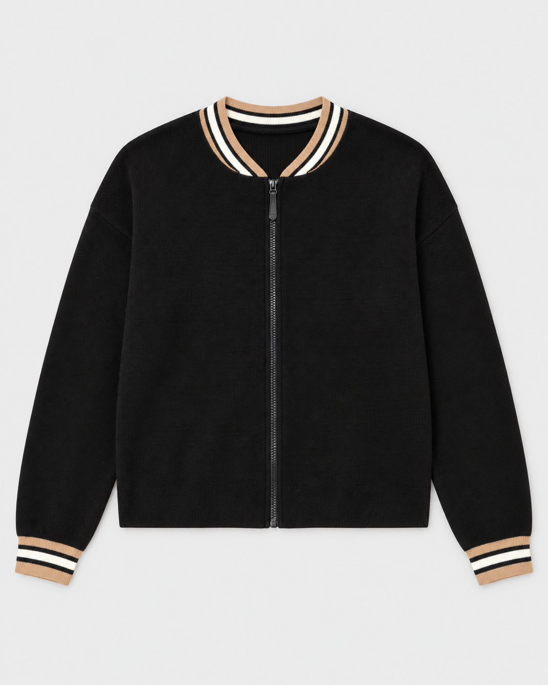 SOFT KNIT ATHLETIC BOMBER JACKET
