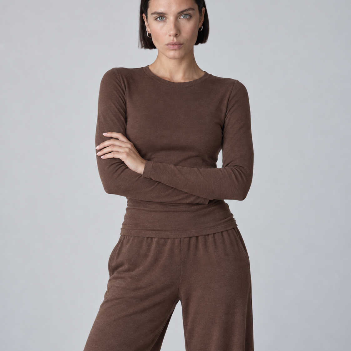SOFT RELAXED ROUND NECK LONG SLEEVE TOP