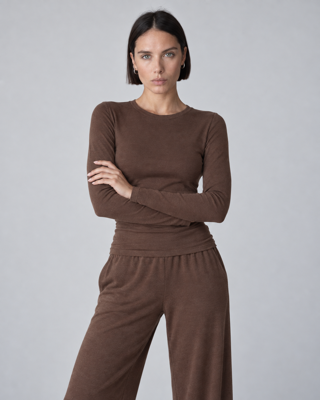 SOFT RELAXED ROUND NECK LONG SLEEVE TOP