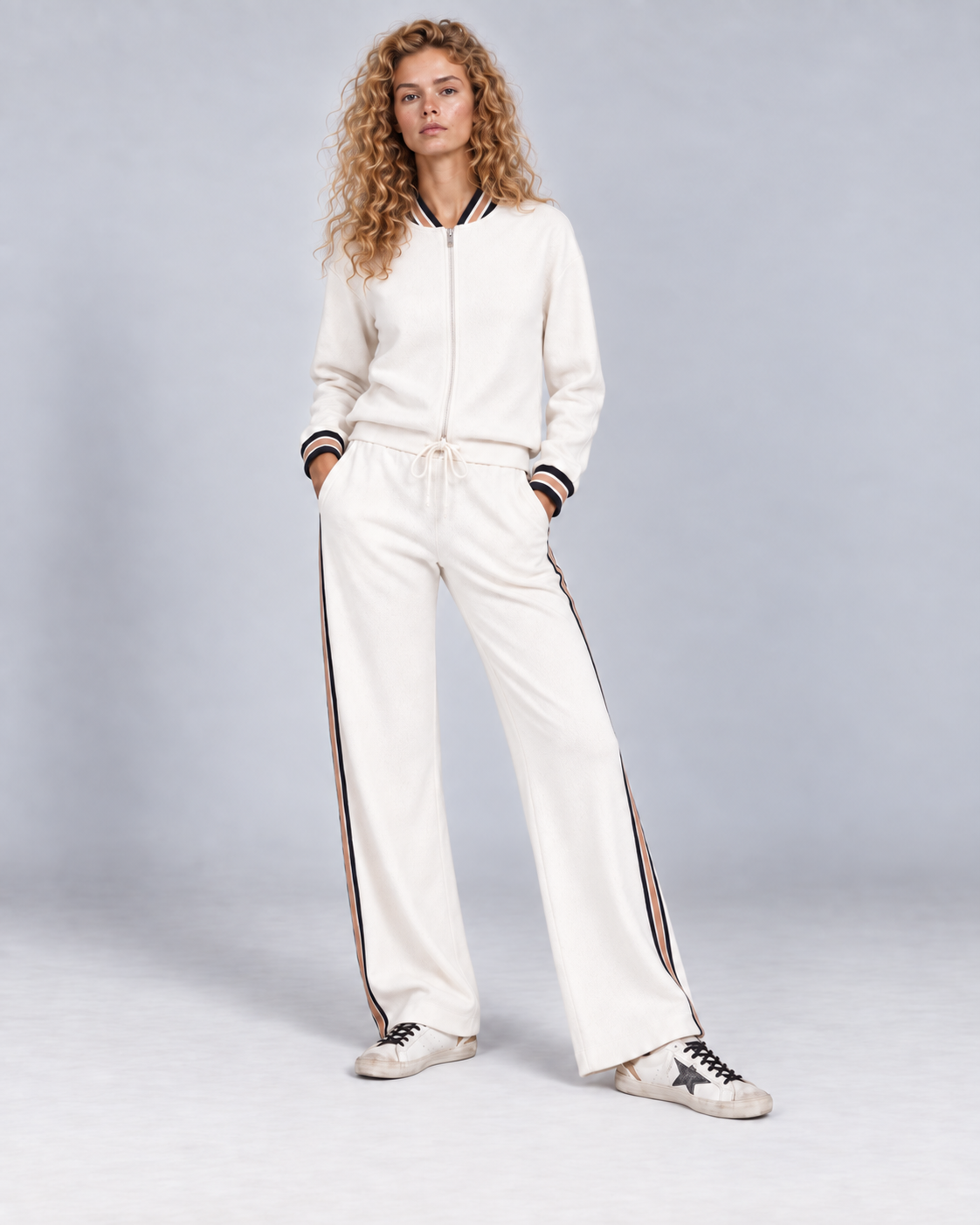 SOFT KNIT ATHLETIC BOMBER JACKET