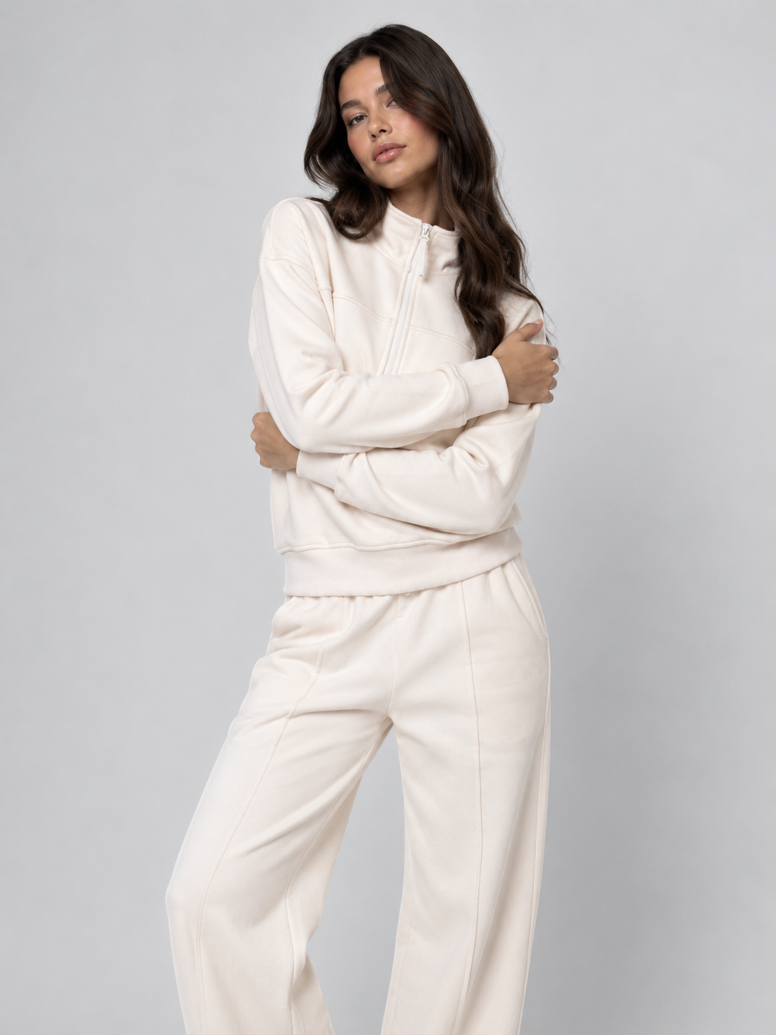 ORGANIC COTTON COZY HALF-ZIP SWEATSHIRT