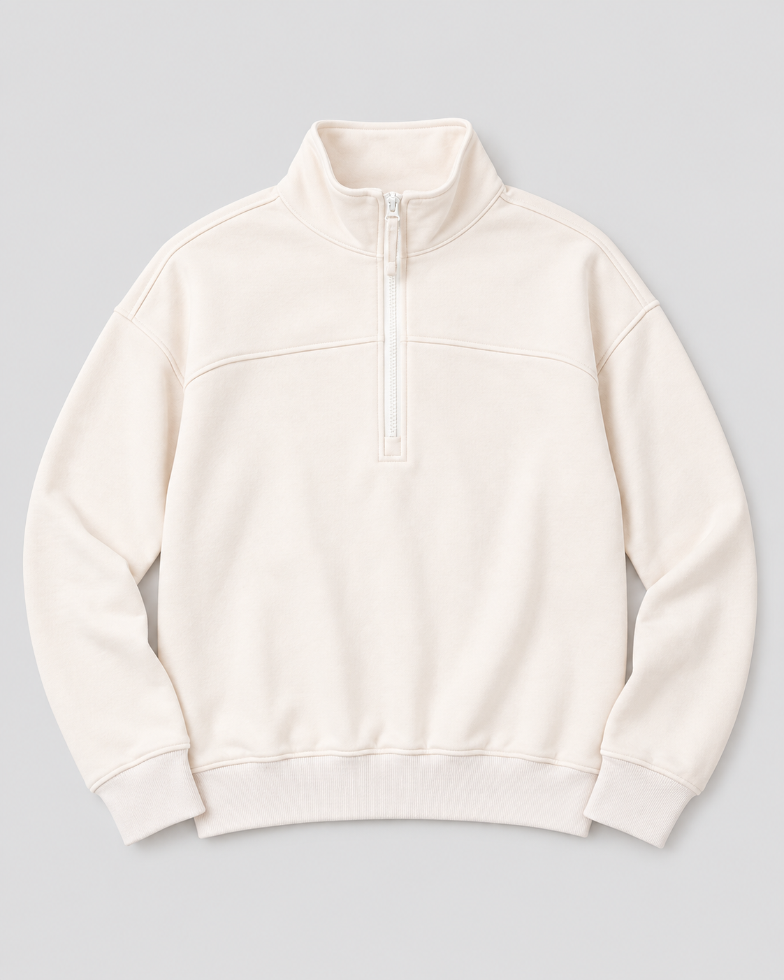 ORGANIC COTTON COZY HALF-ZIP SWEATSHIRT