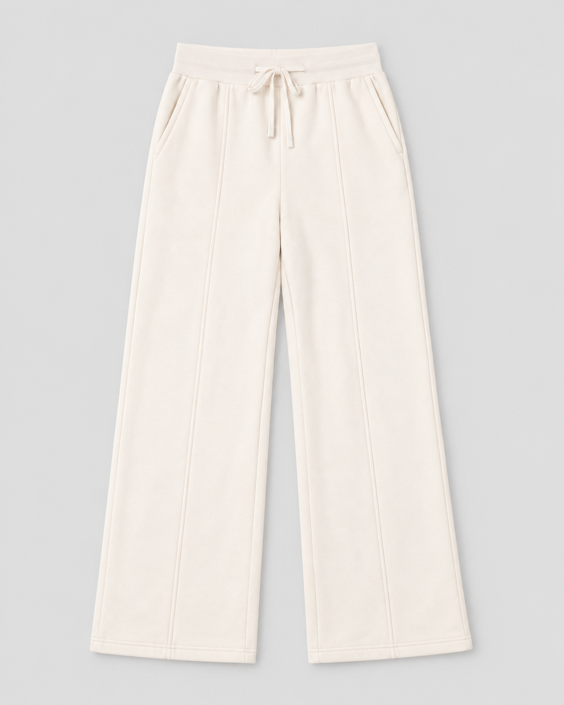 ORGANIC COTTON COZY WIDE LEG PANT WITH SEAMING DETAIL