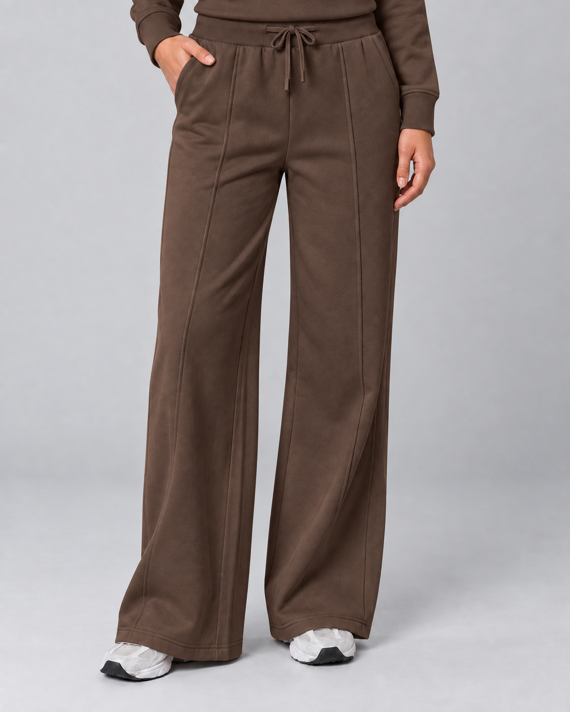 ORGANIC COTTON COZY WIDE LEG PANT WITH SEAMING DETAIL