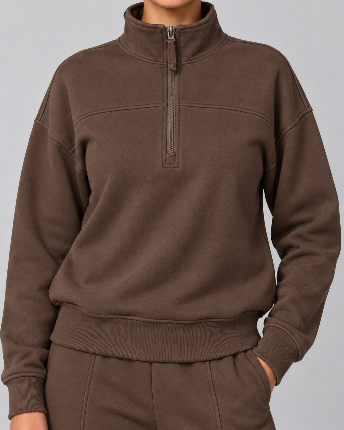 ORGANIC COTTON COZY HALF-ZIP SWEATSHIRT