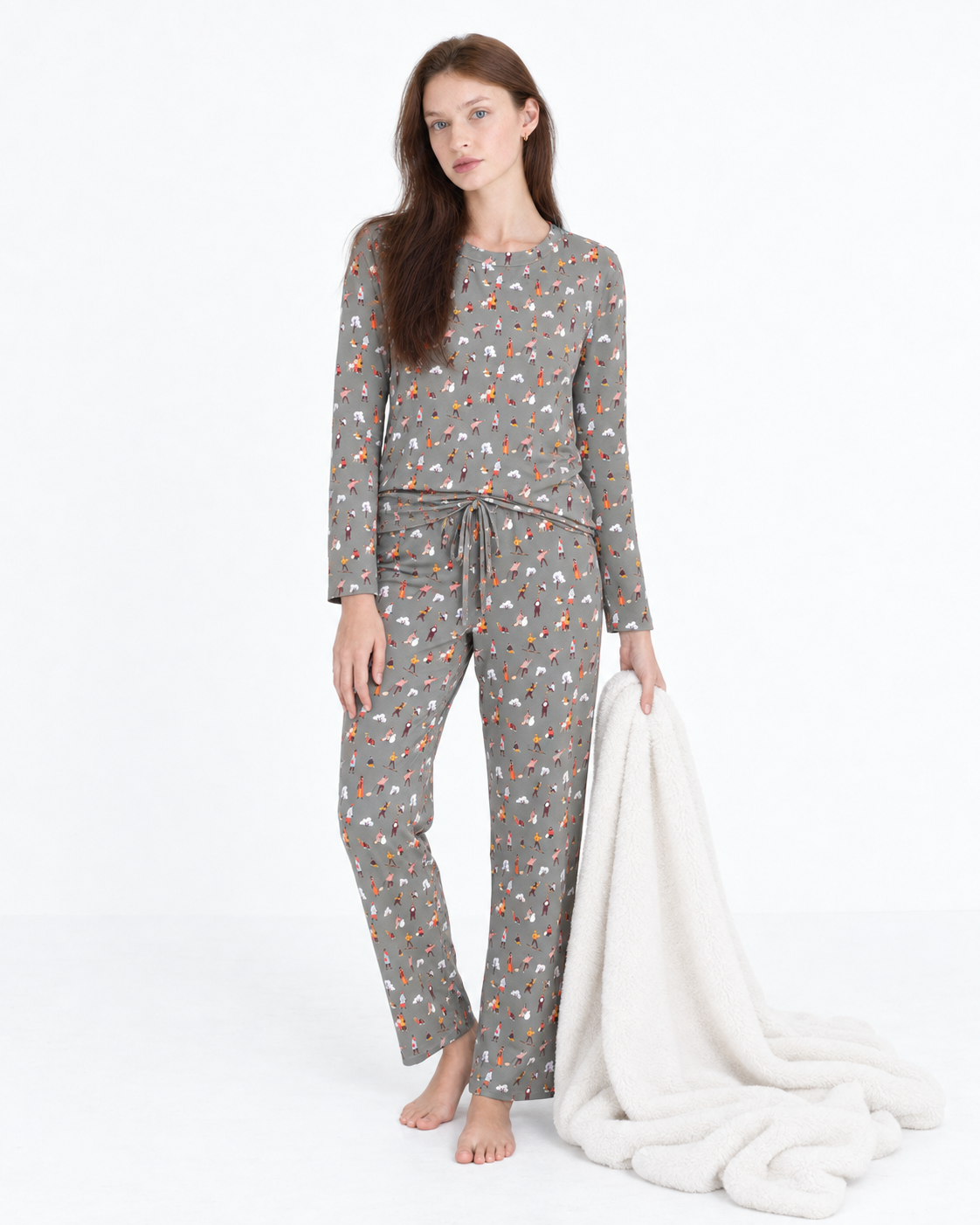 WOMEN’S MODAL COTTON LONG-SLEEVE PAJAMA SET
