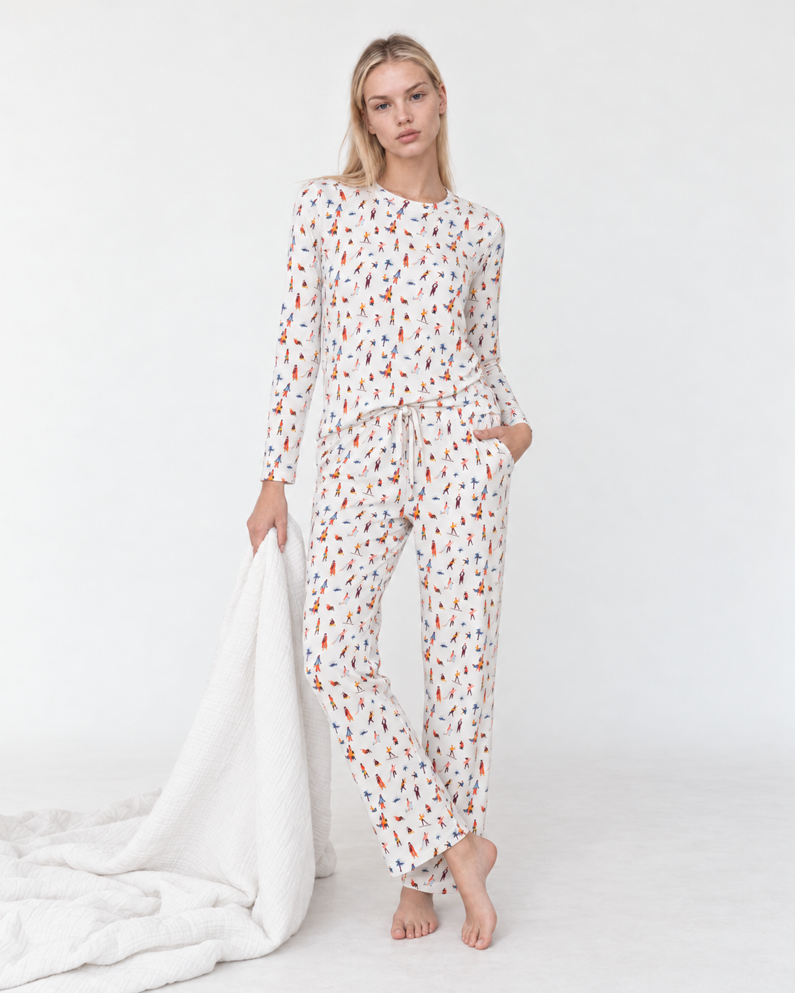 WOMEN’S MODAL COTTON LONG-SLEEVE PAJAMA SET