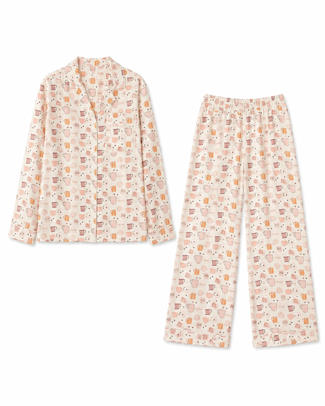 Poplin Pajama Set - Ceramic Mug Toss
