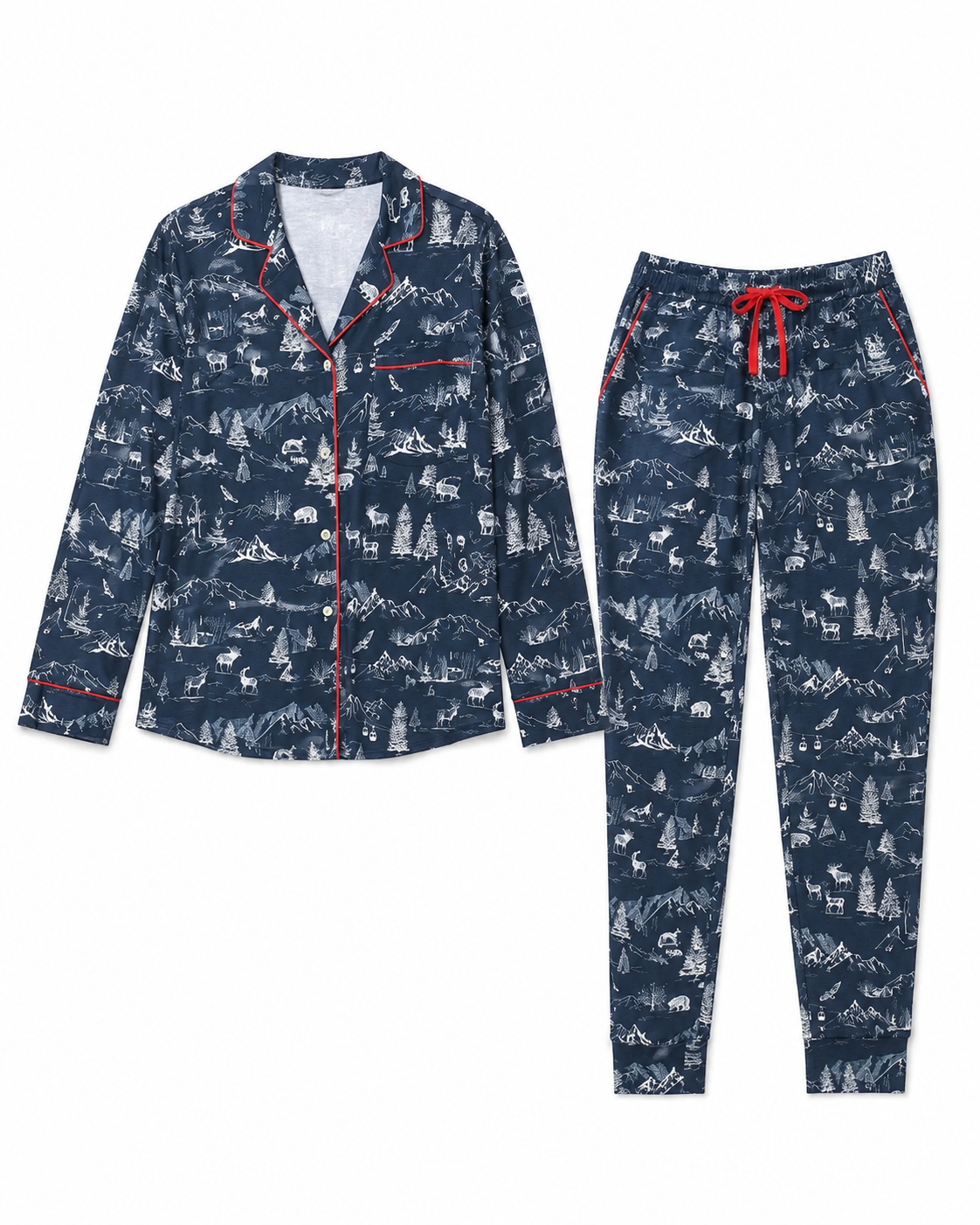 Notch Collar Top & Jogger Pajama Gift Set