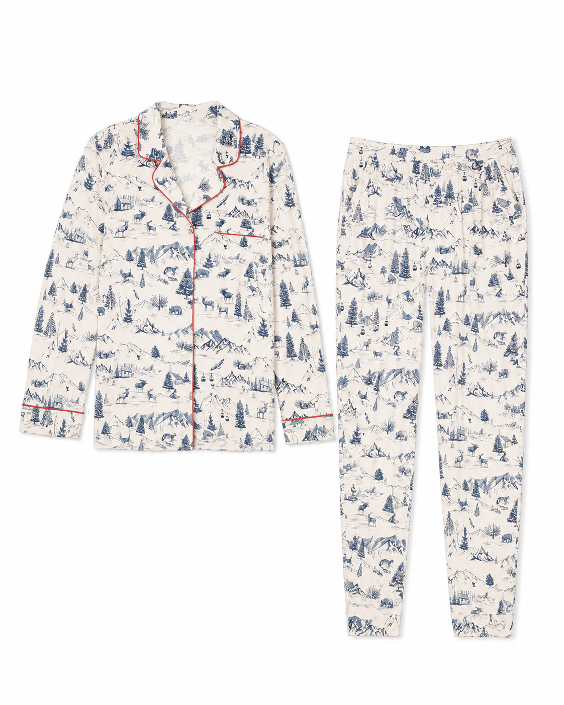 Notch Collar Top & Jogger Pajama Gift Set