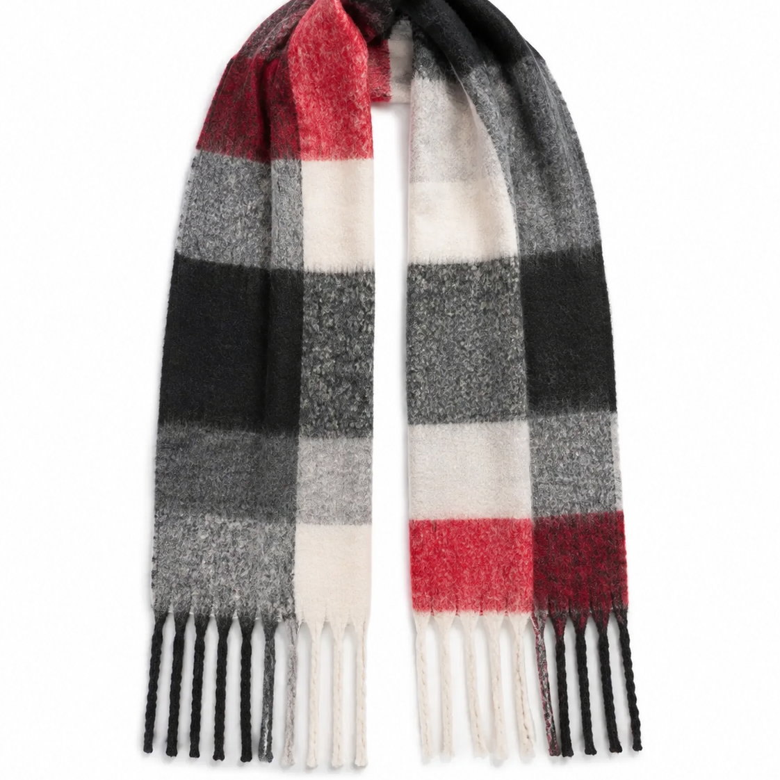 Wide Plaid Scarf