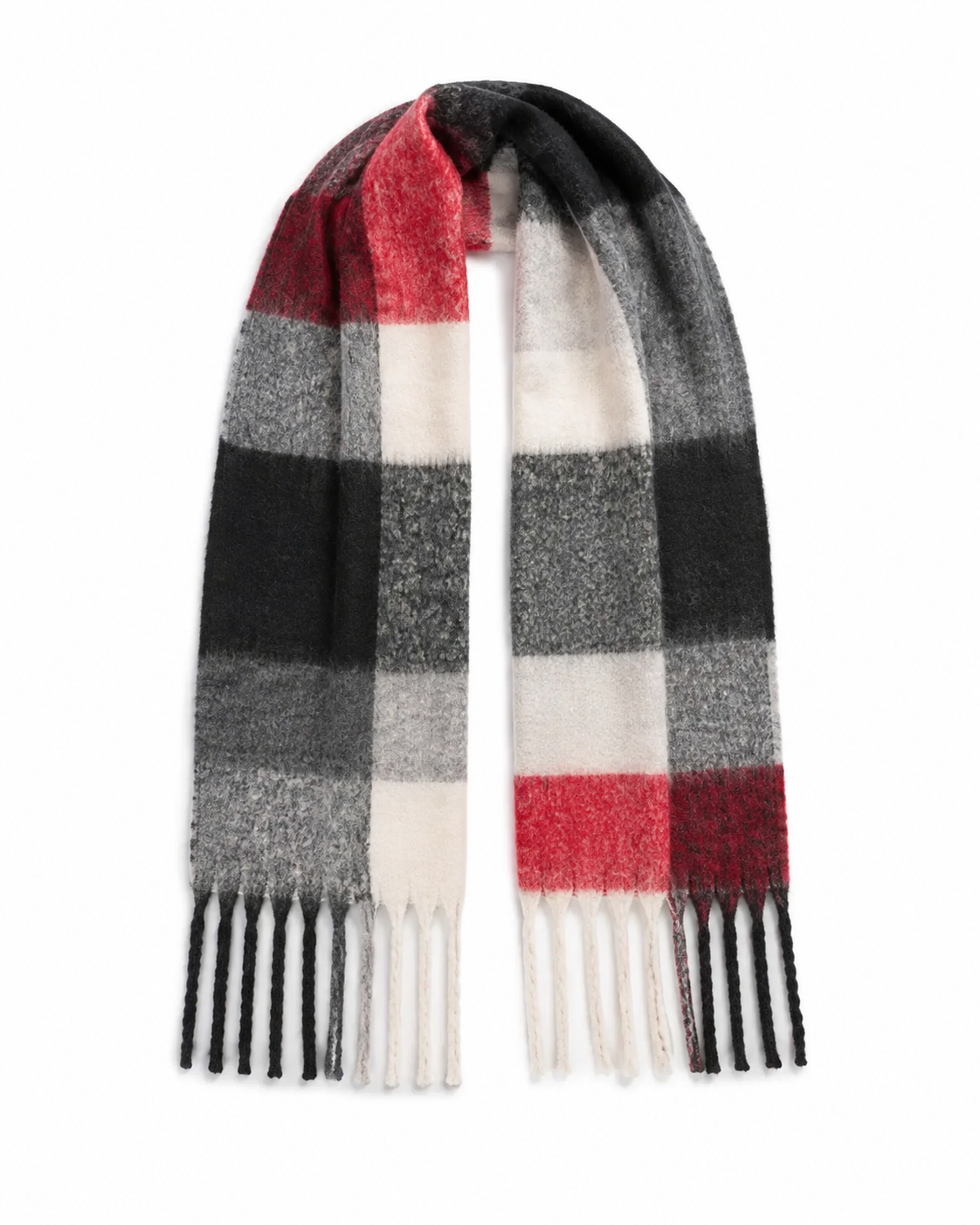 Wide Plaid Scarf