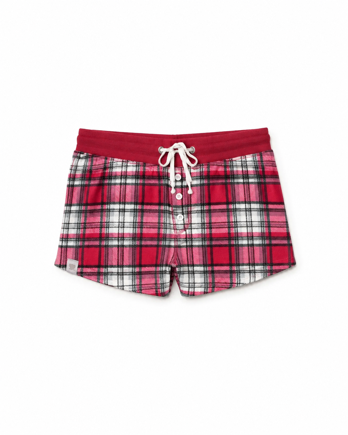 Stay-At-Home Lounge Shorts - Deep Red Tartan Plaid
