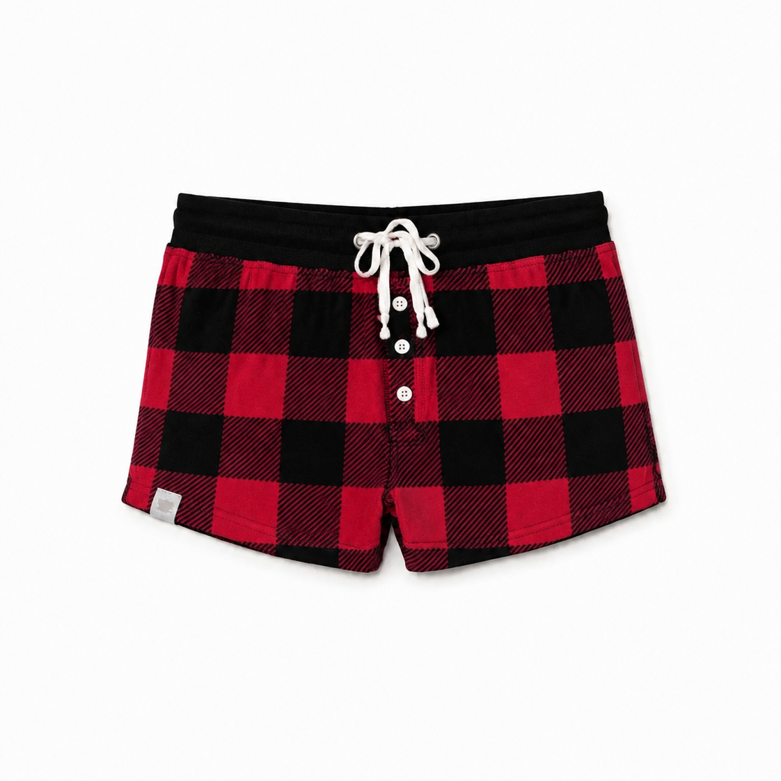 Stay-At-Home Lounge Shorts - Deep Red Buffalo Plaid