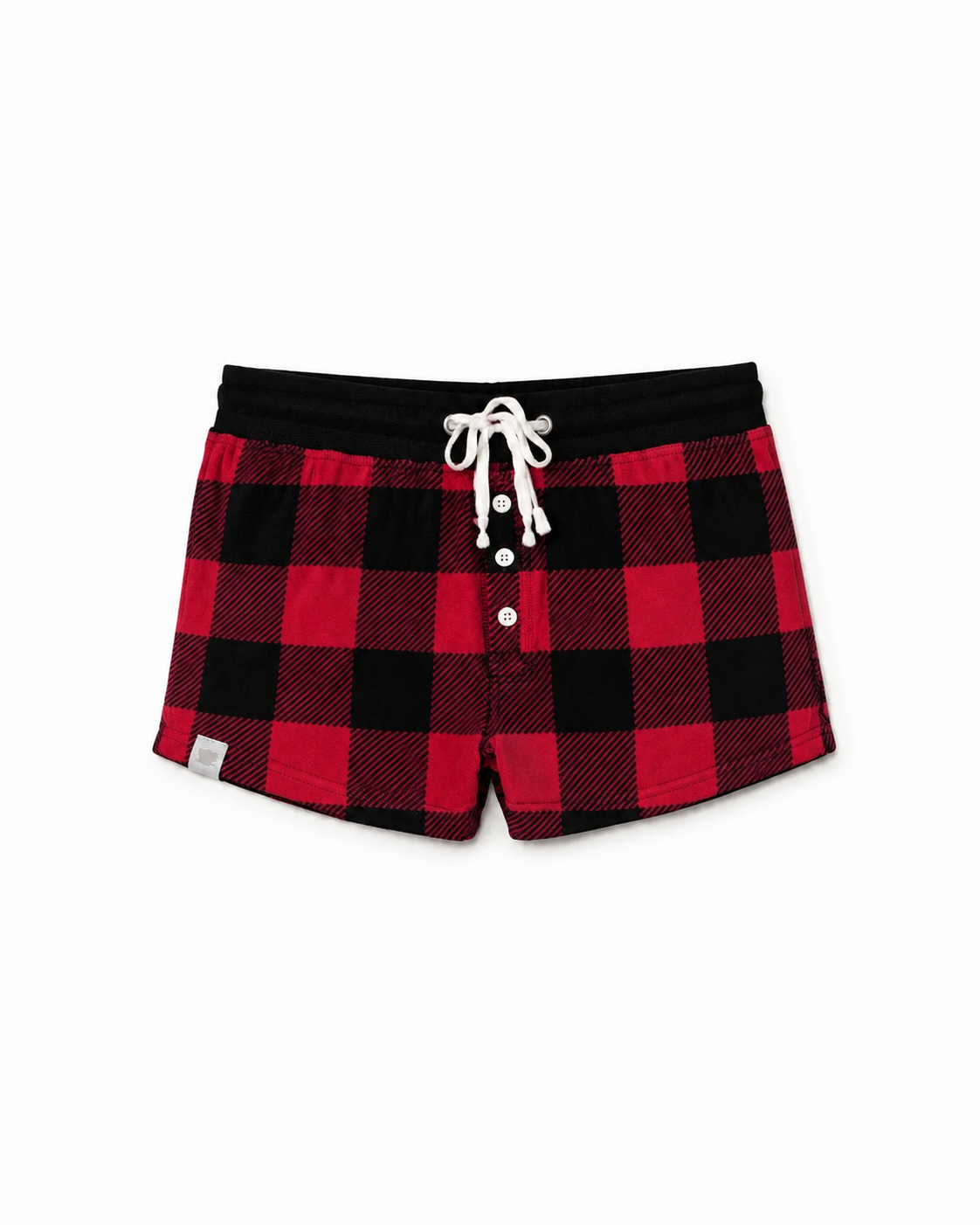 Stay-At-Home Lounge Shorts - Deep Red Buffalo Plaid