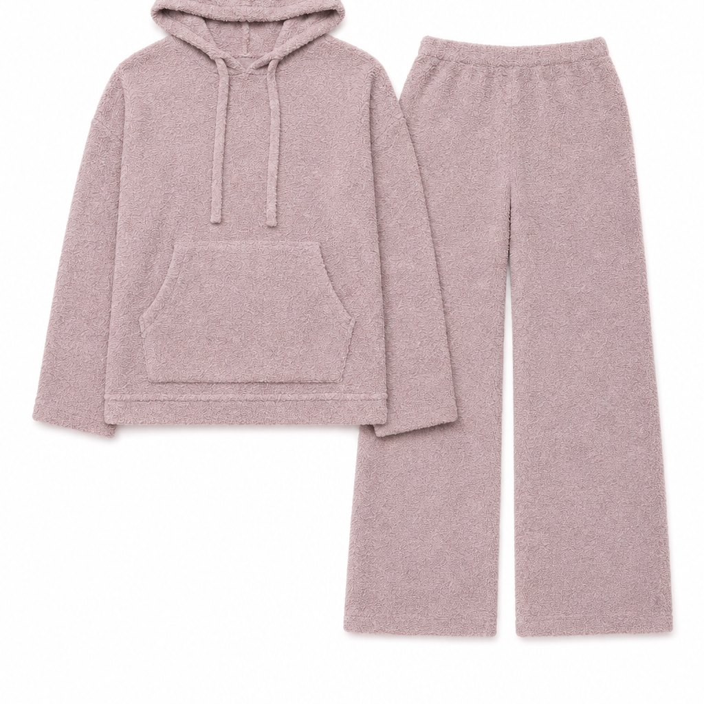 Chenille Hoodie & Flare Pant Set