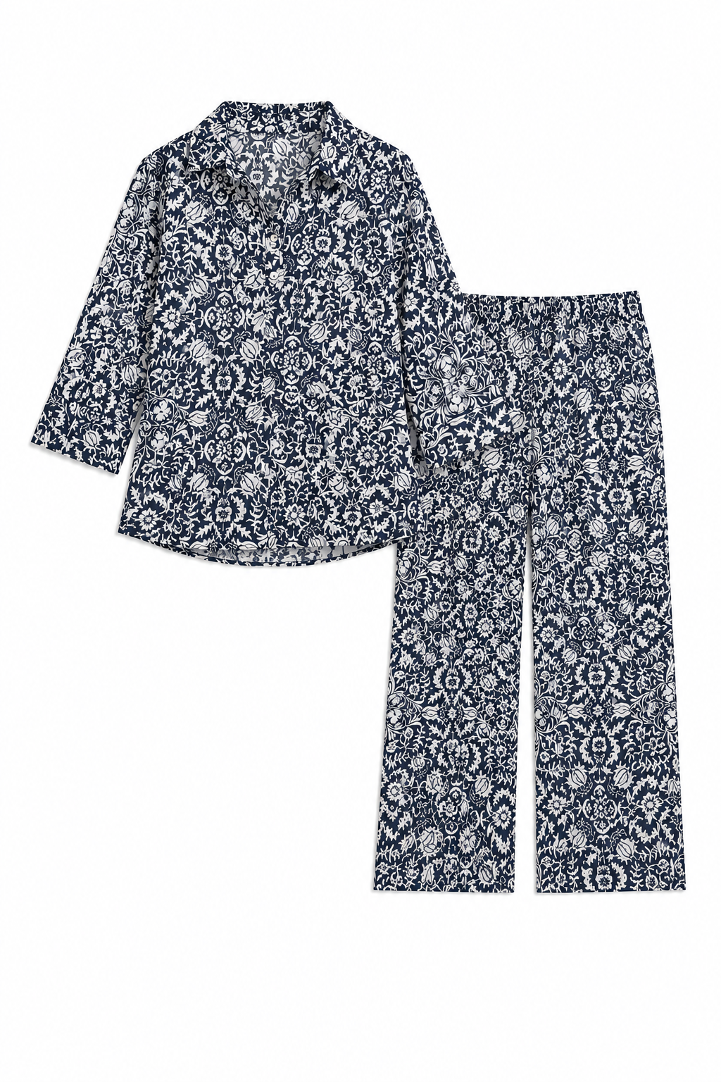 Drop shoulder 3/4 shirt & capri set