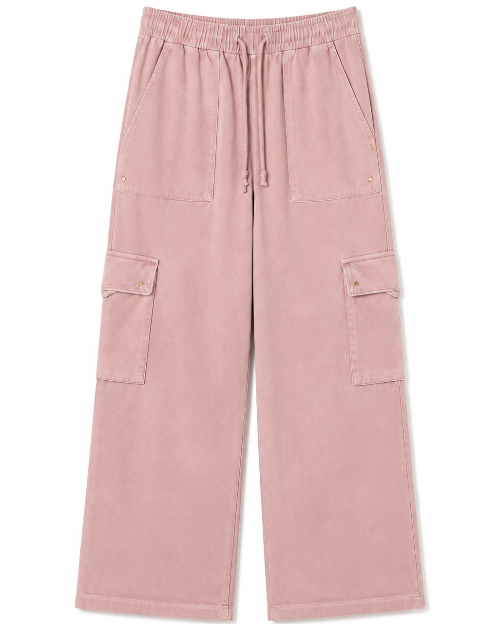 French Terry Wide Leg Cargo Pants