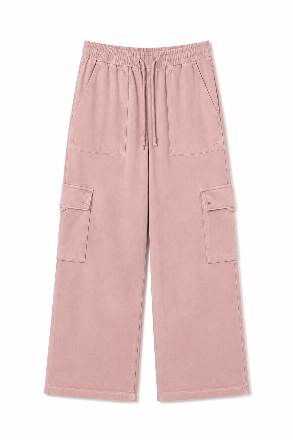 French Terry Wide Leg Cargo Pants