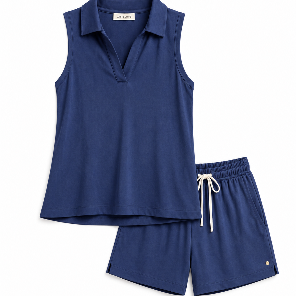 Sleeveless Polo & Shorts Set
