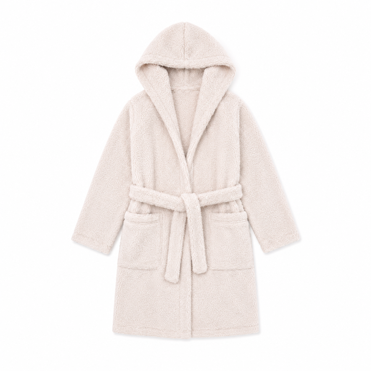 Mid-Length Sherpa Robe With Hood