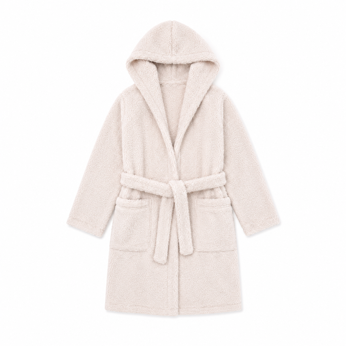 Mid-Length Sherpa Robe With Hood