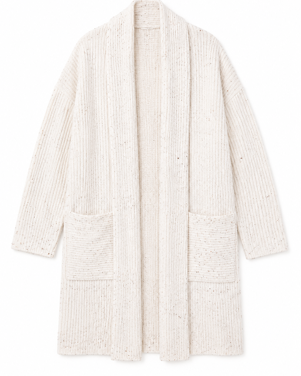 Textured Oversized Knit Cardigan with Pockets
