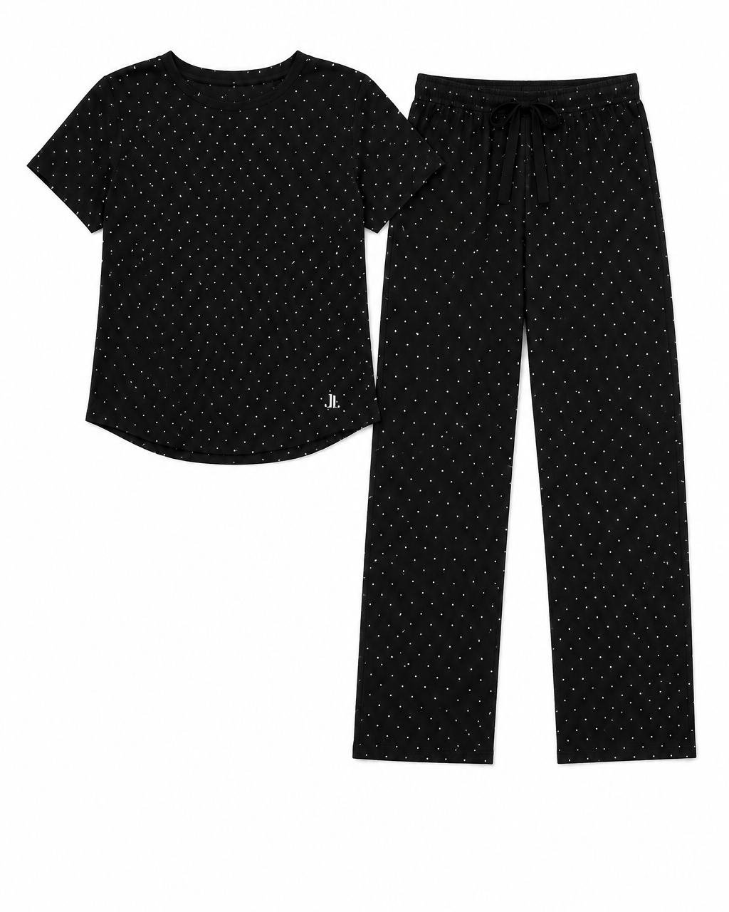 Rayon Spandex Tee & Pant Set - Parisian Dot Print