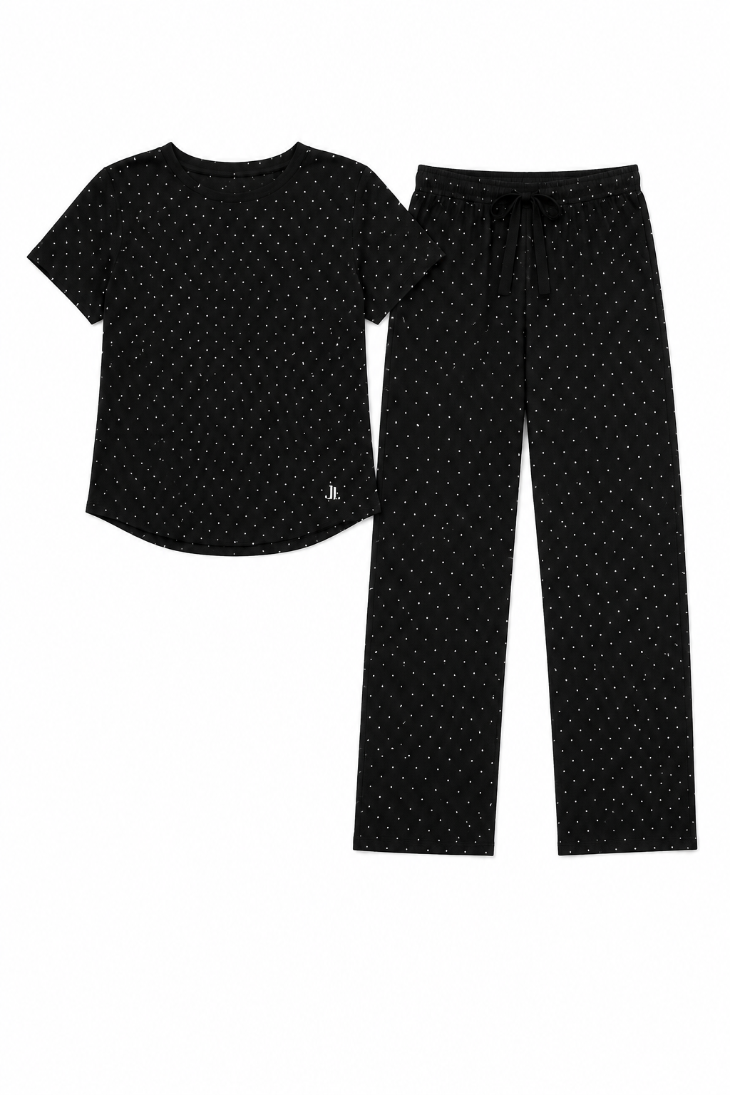 Rayon Spandex Tee & Pant Set - Parisian Dot Print