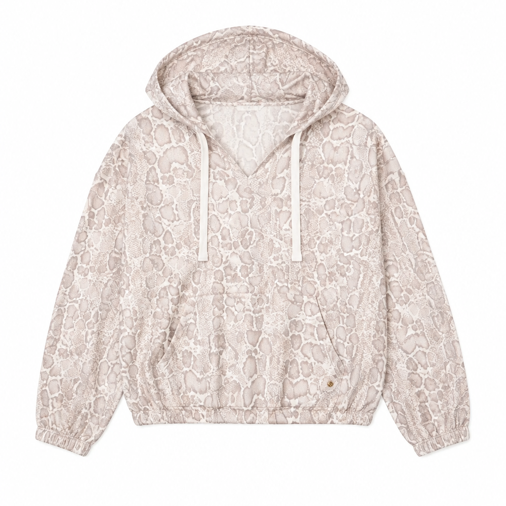 Relaxed Fit V-Neck Hoodie