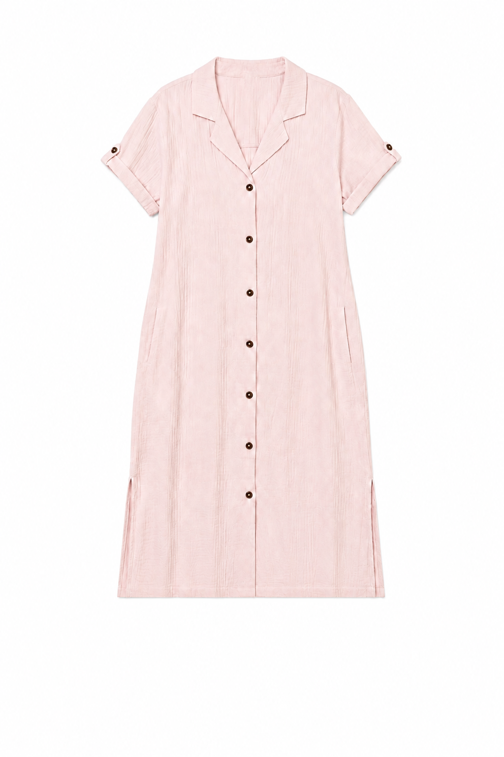 Crinkled Cotton Gauze Shirt Dress