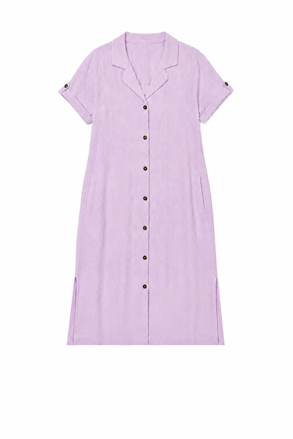 Crinkled Cotton Gauze Shirt Dress