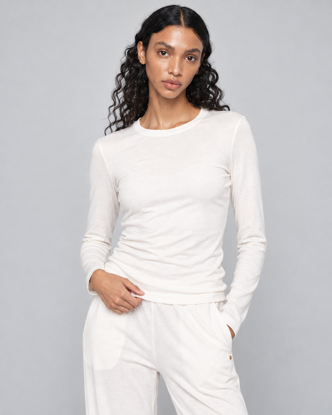 SOFT RELAXED ROUND NECK LONG SLEEVE TOP