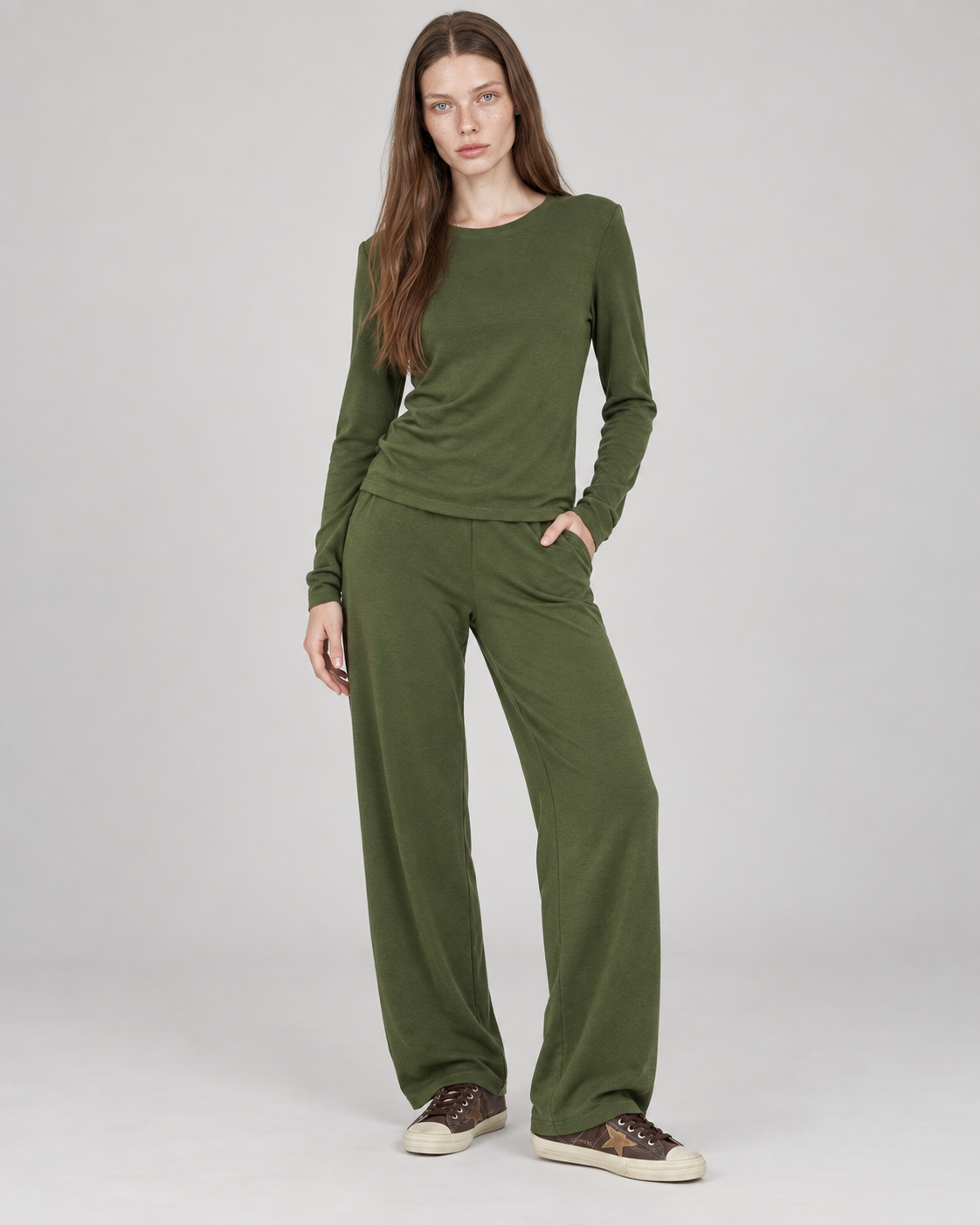 SOFT RELAXED ROUND NECK LONG SLEEVE TOP