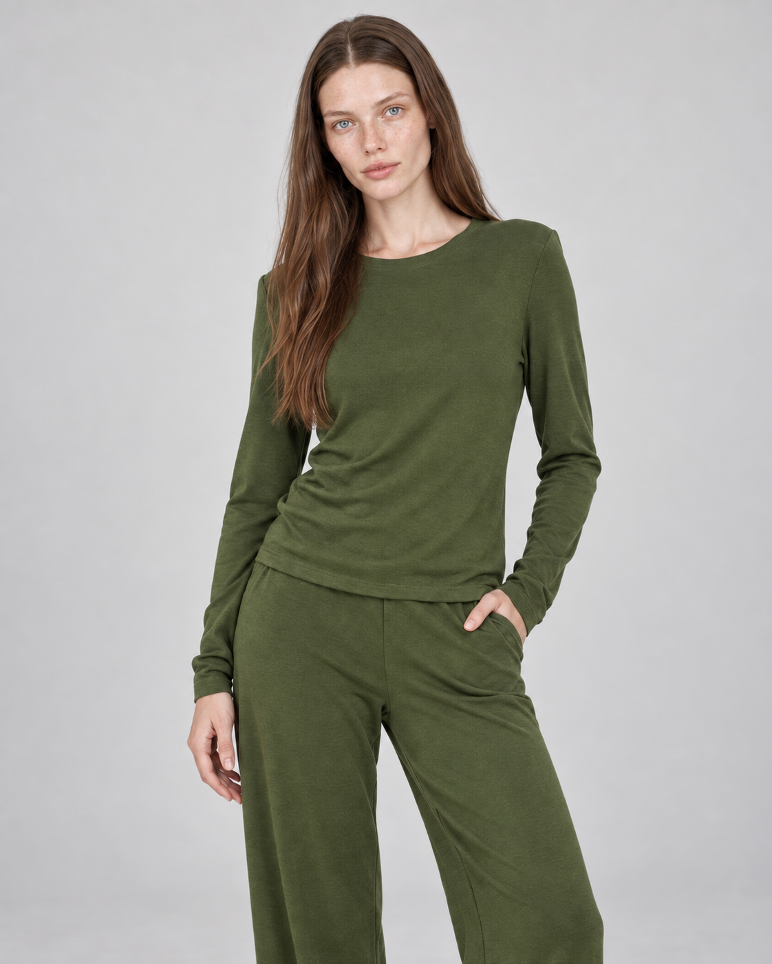 SOFT RELAXED ROUND NECK LONG SLEEVE TOP