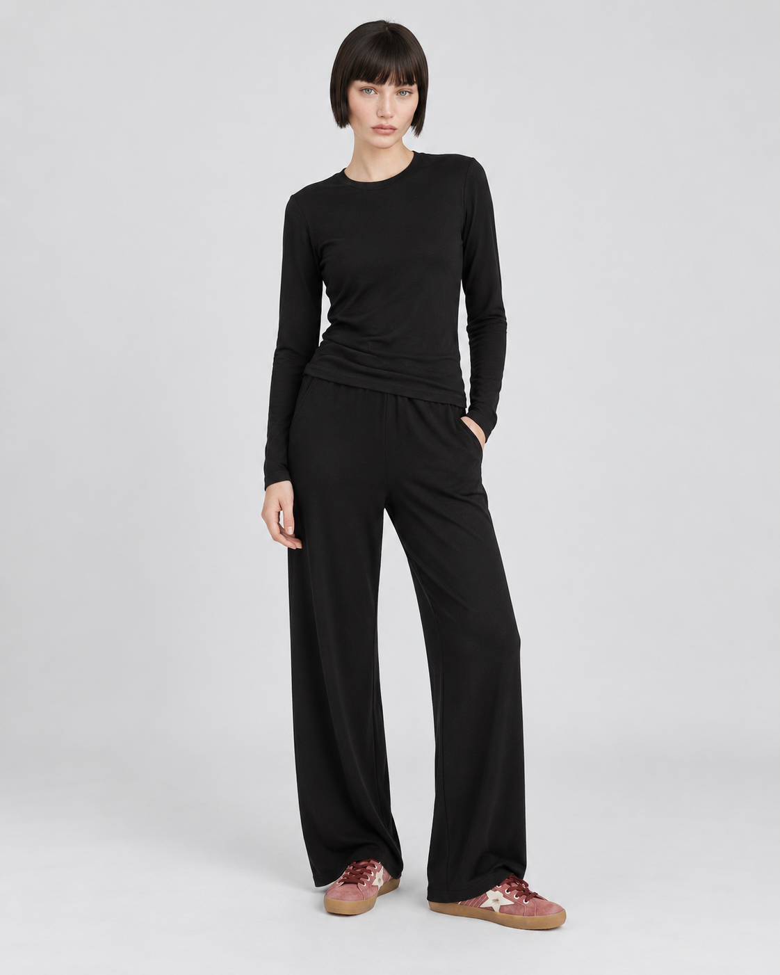 SOFT RELAXED ROUND NECK LONG SLEEVE TOP
