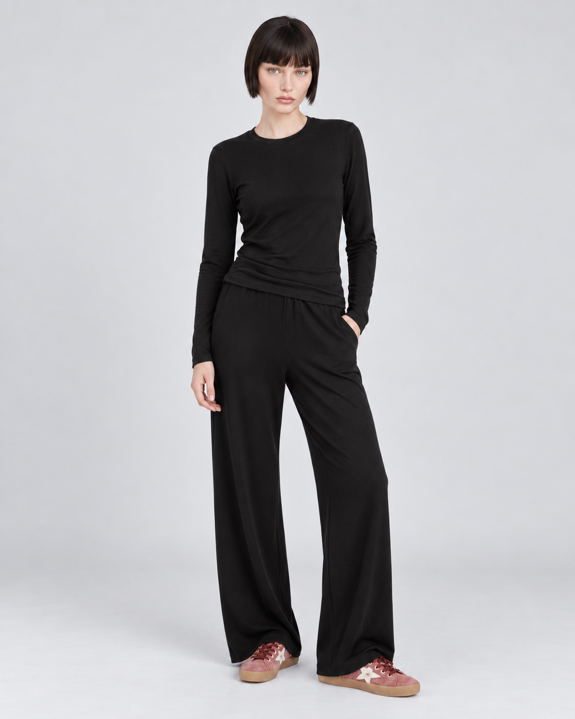 SOFT RELAXED ROUND NECK LONG SLEEVE TOP