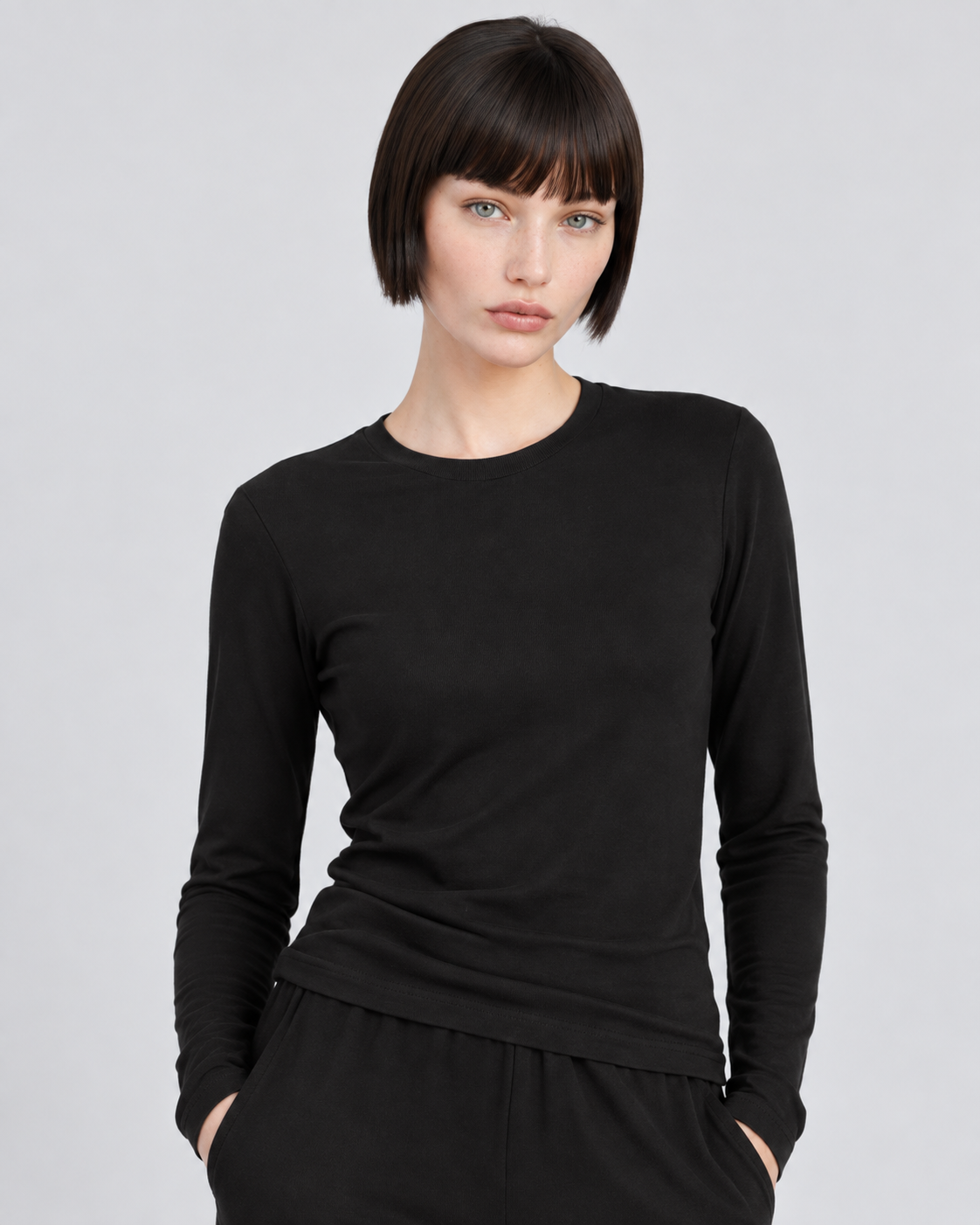 SOFT RELAXED ROUND NECK LONG SLEEVE TOP
